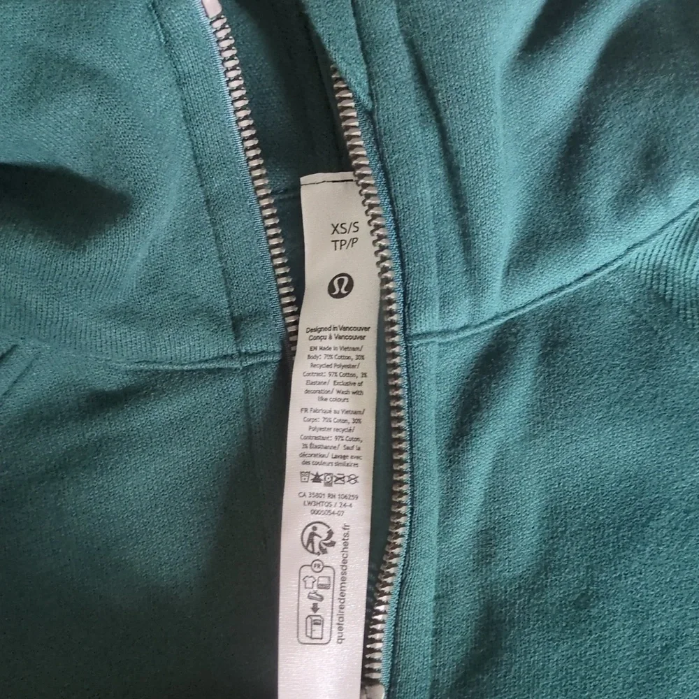 NWOT Lululemon Scuba Oversized Half-Zip Hoodie Storm Teal Size XS/S - Picture 2 of 4
